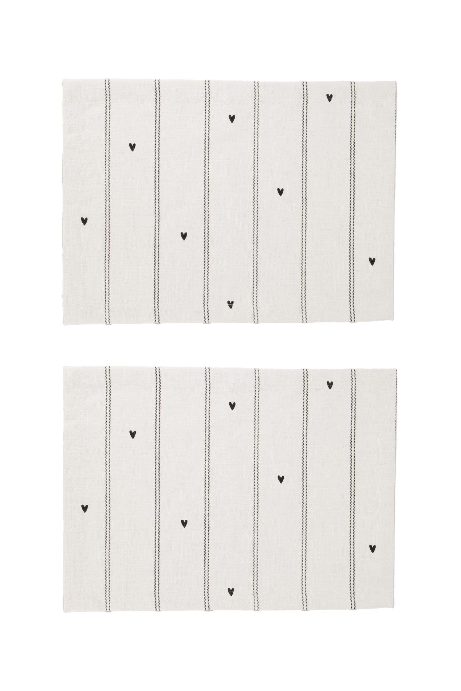 Zusss | Set van 2 placemats strepen / hartjes