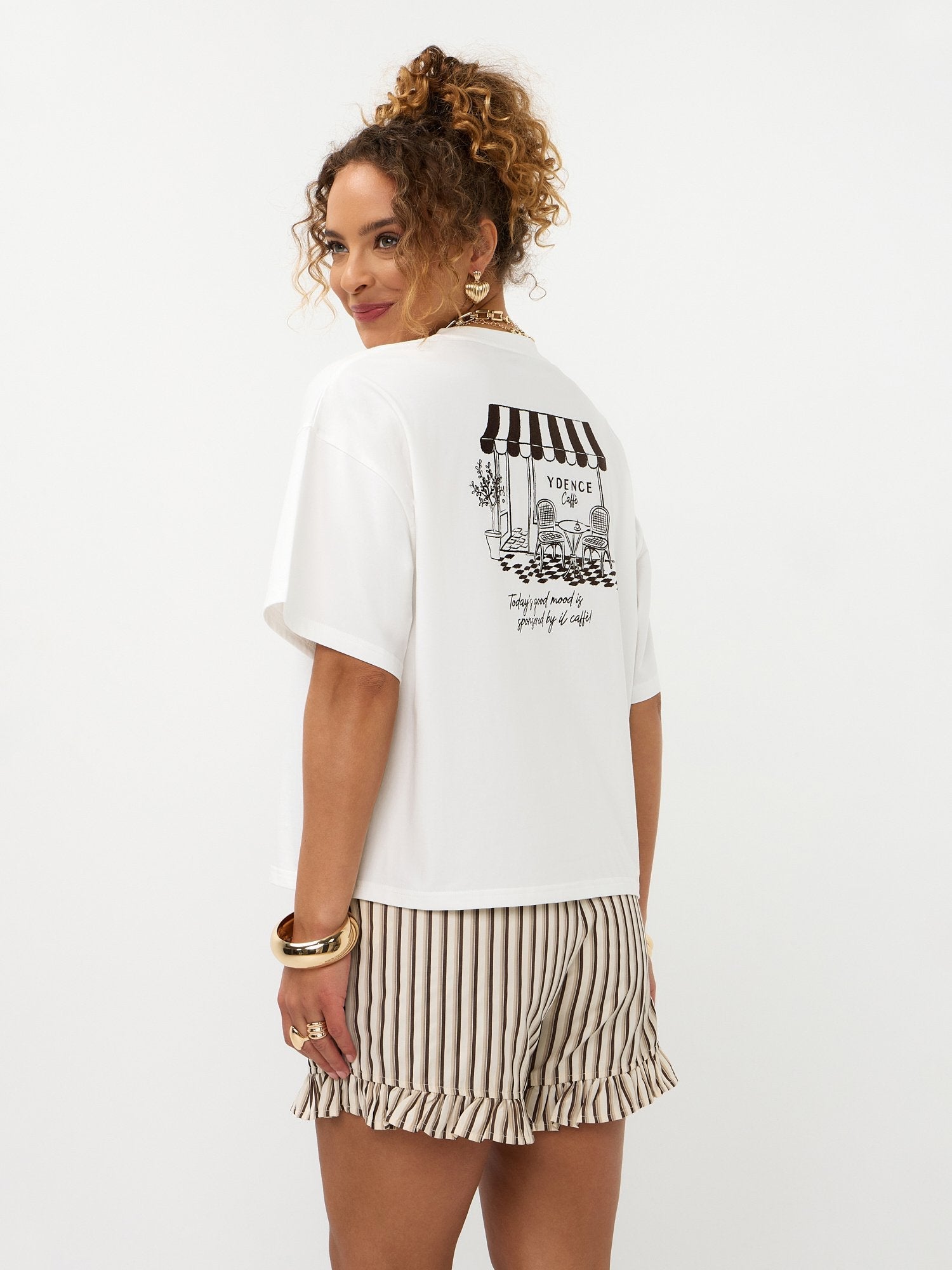 Ydence | T-shirt Ydence café off-white