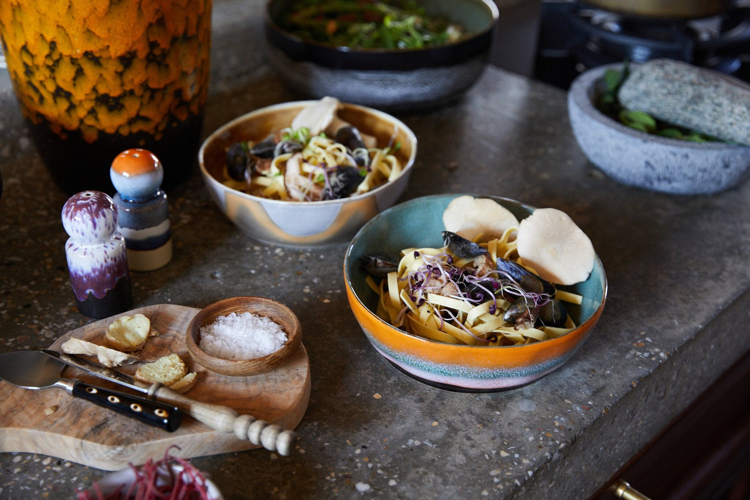 HK Living | 70's servies pasta bowl golden hour