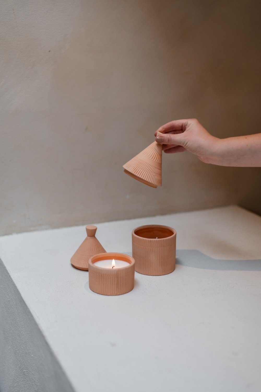 Home Society | Kaars in pot terracotta 14cm