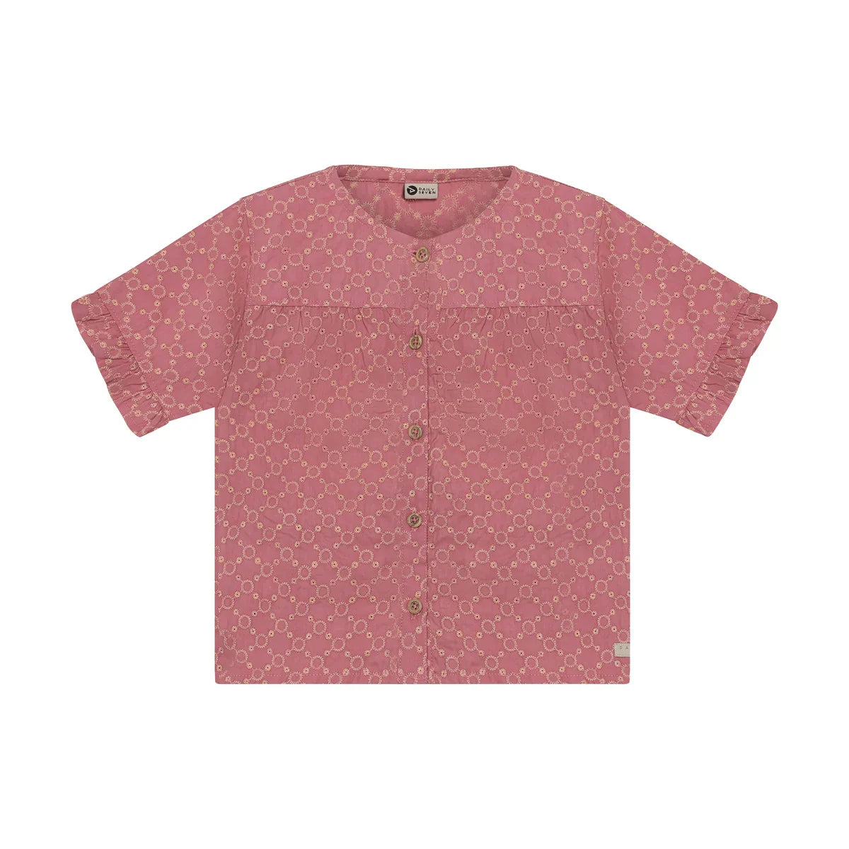 Daily7 | Shirt ruffle Broderie heather rose