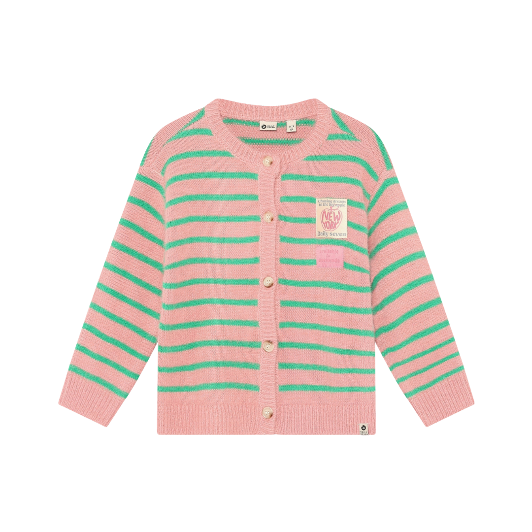 Daily7 | Vest gebreid strepen lilas