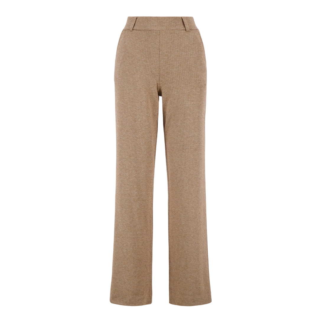 Zusss | Visgraat broek met stretch beige
