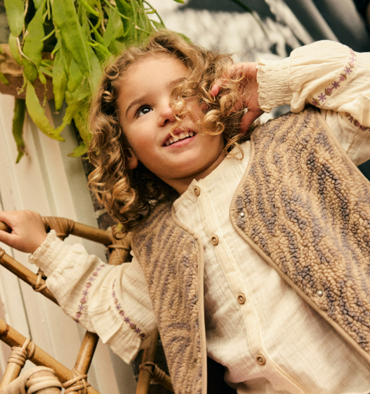 Daily7 | Teddy gilet animal ginger root