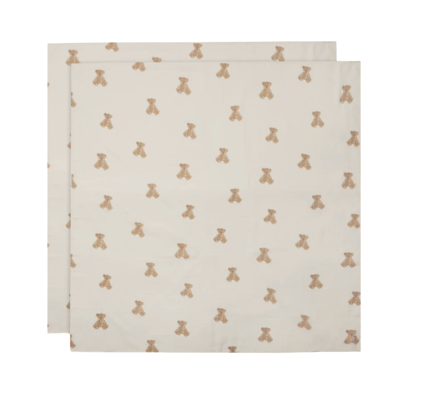 Jollein | Hydrofiele doek large 115x115cm teddy Bear 2st.