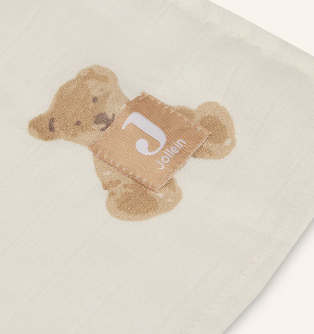 Jollein | Hydrofiele doek large 115x115cm teddy Bear 2st.