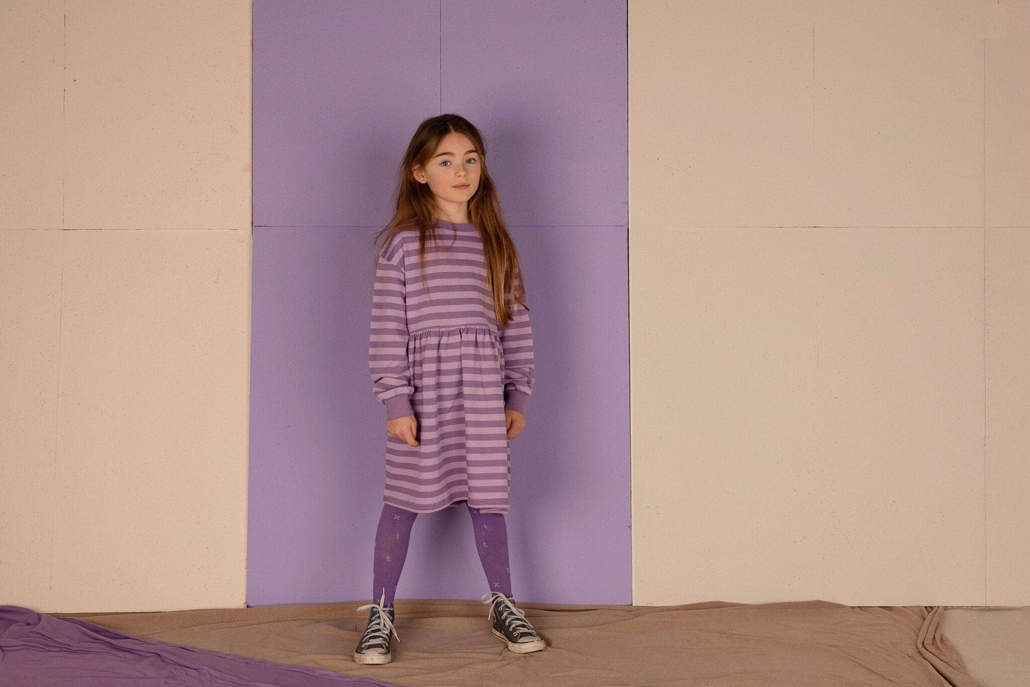 Nixnut | Jurk Fod purple stripe