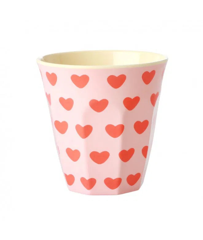 Rice | Drinkbeker melamine roze met hartjes
