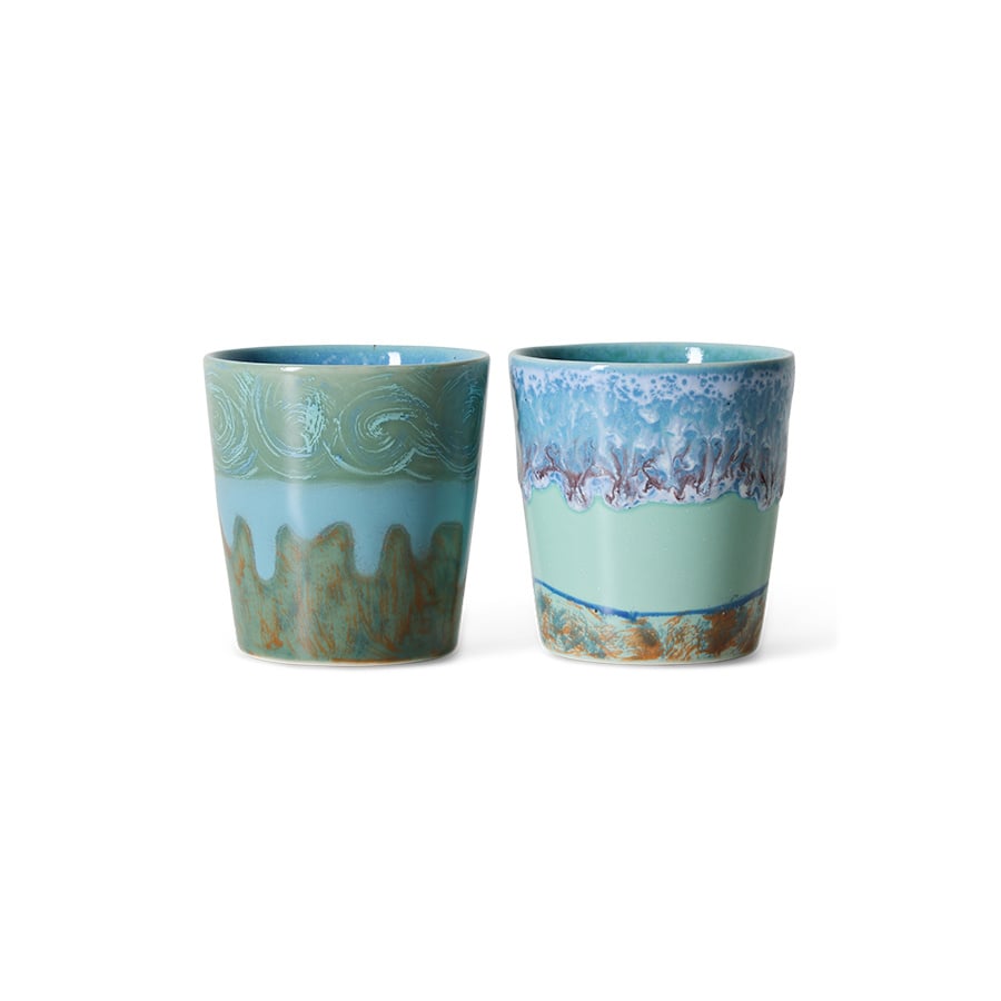 HK Living | 70's servies Inspired by Van Gogh koffiekopje self portrait set van 2