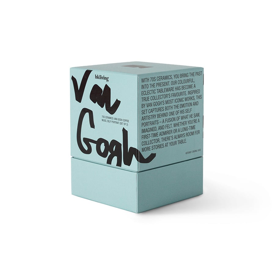 HK Living | 70's servies Inspired by Van Gogh koffiekopje self portrait set van 2