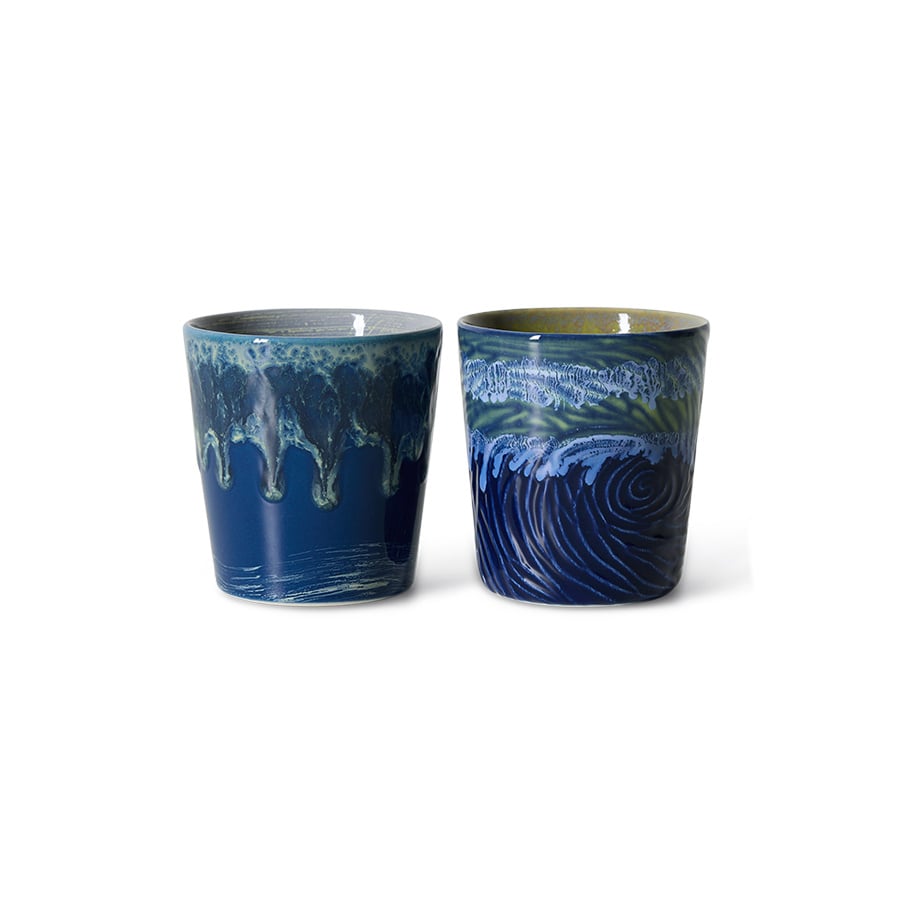 HK Living | 70's servies Inspired by Van Gogh koffiekopje starry night set van 2