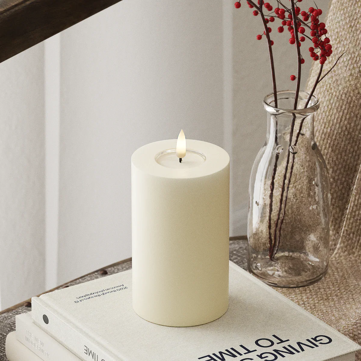 Deluxe Homeart | LED Kaars creme 7.5x12.5cm