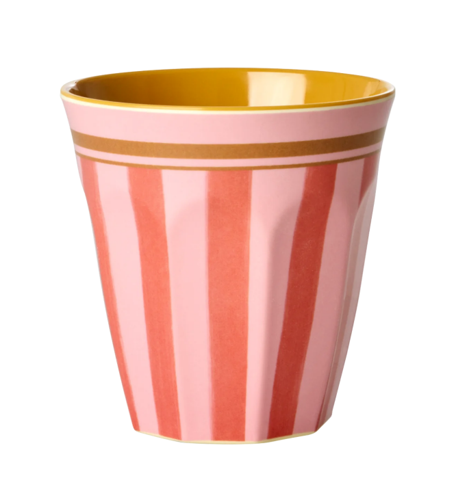 Rice | Drinkbeker melamine stripes roze