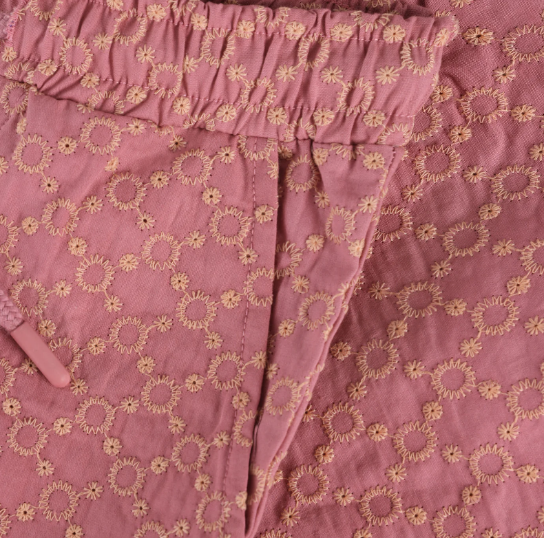 Daily7 | Wijde broek Broderie heather rose