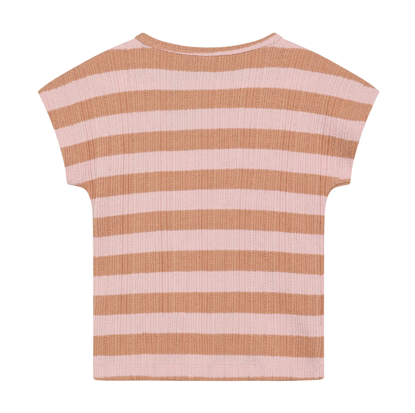 Daily7 | T-shirt Fancy stripe silver pink