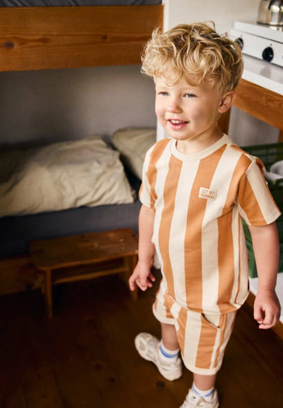 Daily7 | T-shirt Big stripe sandstone
