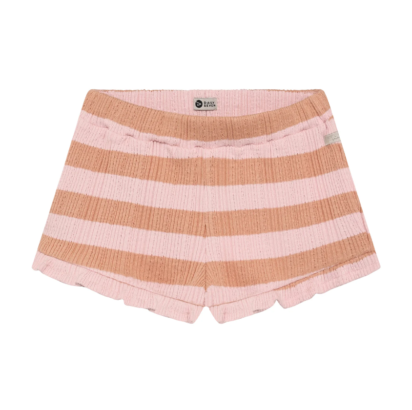 Daily7 | Short Ruffle Fancy stripe silver pink