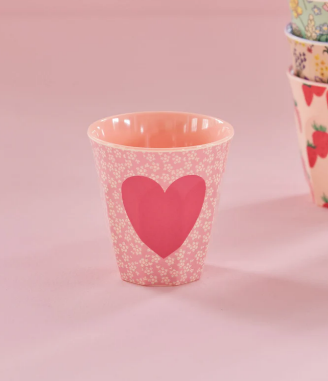 Rice | Drinkbeker melamine Heart roze print
