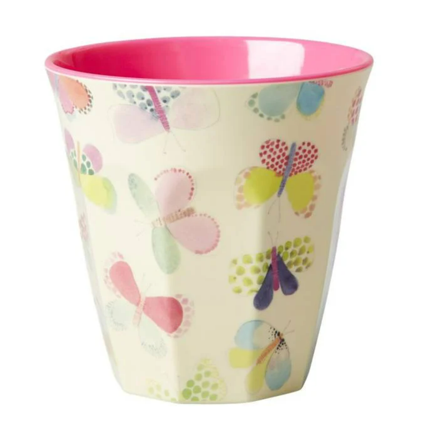 Rice | Drinkbeker melamine Crème Butterfly Print