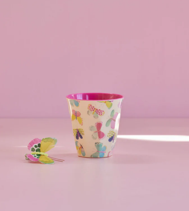 Rice | Drinkbeker melamine Crème Butterfly Print