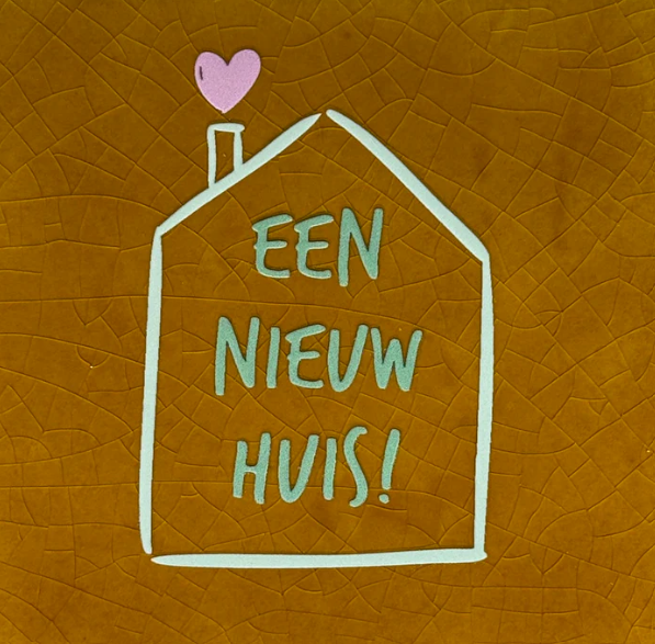 Yett | Tegeltje een nieuw huis oker