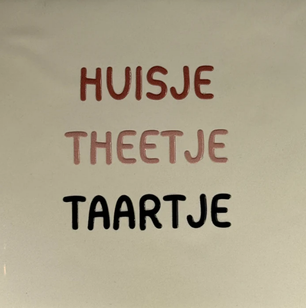 Yett | Tegeltje huisje theetje taartje creme