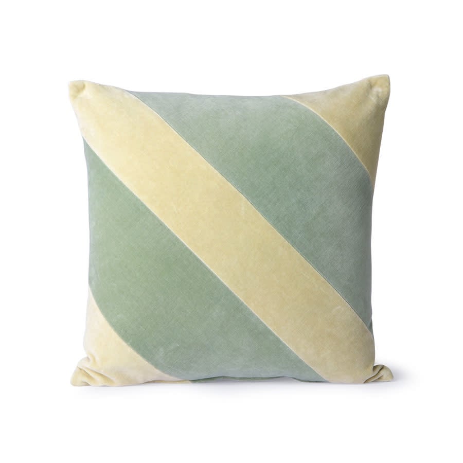 HK Living | Kussen striped velvetmint/green